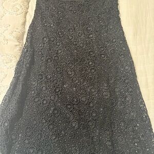Tocca Black Floral Crochet Lace Dress